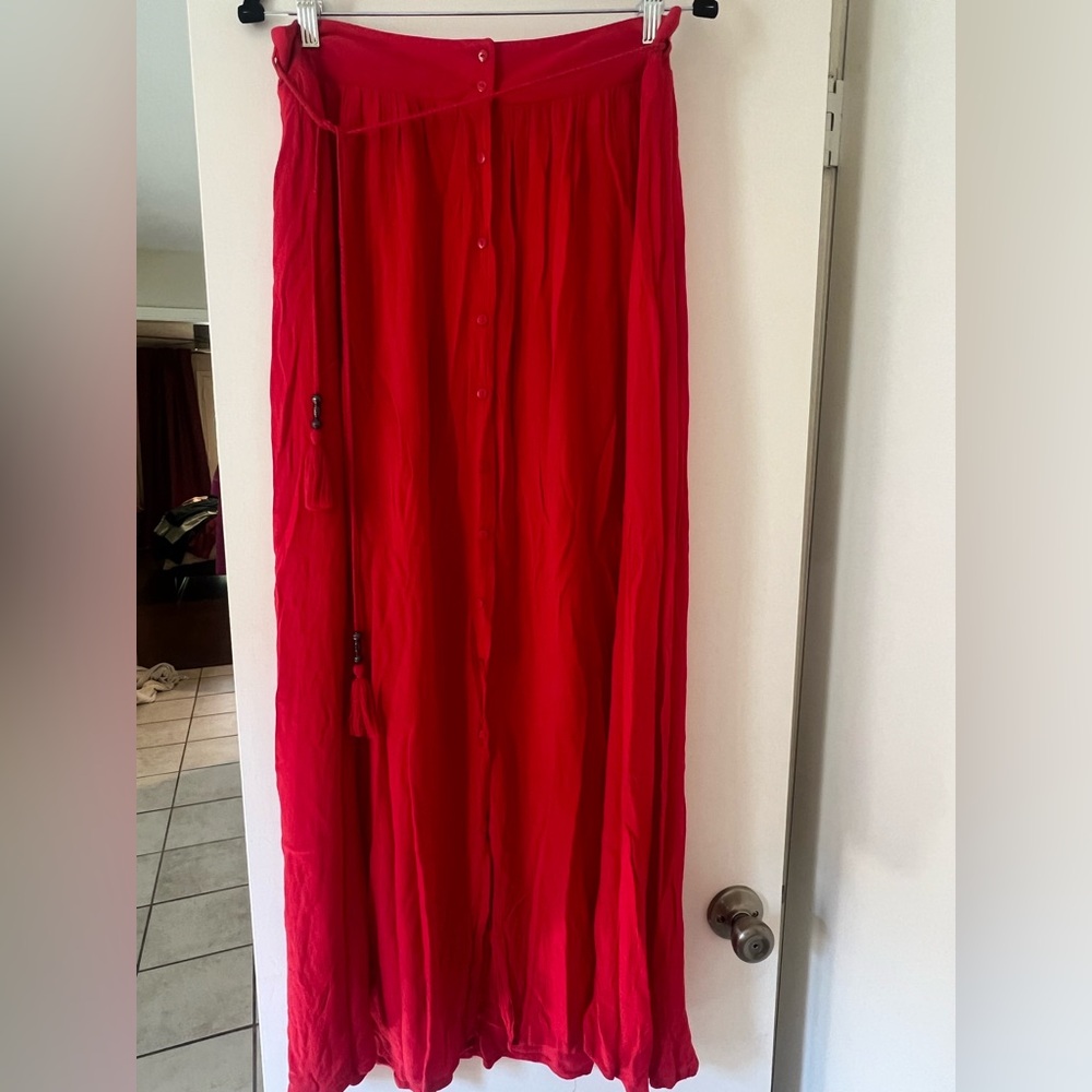 Promod Vibrant Red A-Line Skirt